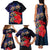 Pasifika Festival Family Matching Tank Maxi Dress and Hawaiian Shirt Plumeria Turtles with Hibiscus - Polynesian Art Tattoo Dark Navy Color