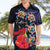 Pasifika Festival Hawaiian Shirt Plumeria Turtles with Hibiscus - Polynesian Art Tattoo Dark Navy Color