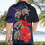 Pasifika Festival Hawaiian Shirt Plumeria Turtles with Hibiscus - Polynesian Art Tattoo Dark Navy Color