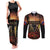 New Zealand and Australia ANZAC Day Couples Matching Tank Maxi Dress and Long Sleeve Button Shirt Kiwi Bird and Kangaroo Soldier LT03 Black - Polynesian Pride