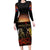 New Zealand and Australia ANZAC Day Family Matching Long Sleeve Bodycon Dress and Hawaiian Shirt Kiwi Bird and Kangaroo Soldier LT03 Mom's Dress Black - Polynesian Pride