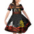 New Zealand and Australia ANZAC Day Family Matching Mermaid Dress and Hawaiian Shirt Kiwi Bird and Kangaroo Soldier LT03 Daughter's Dress Black - Polynesian Pride