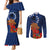 Cook Island ANZAC Day Couples Matching Mermaid Dress and Long Sleeve Button Shirt Soldier Paying Respect We Shall Remember Them LT03 Blue - Polynesian Pride