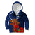 Cook Island ANZAC Day Kid Hoodie Soldier Paying Respect We Shall Remember Them LT03 Zip Hoodie Blue - Polynesian Pride