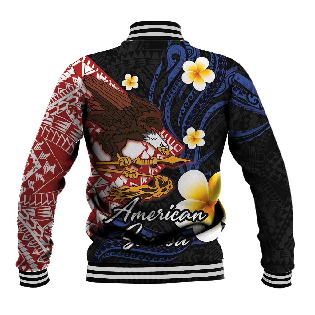 American Samoa Flag Day Baseball Jacket Polynesian Tatau Art and Plumeria LT03 - Polynesian Pride