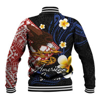 American Samoa Flag Day Baseball Jacket Polynesian Tatau Art and Plumeria LT03 - Polynesian Pride