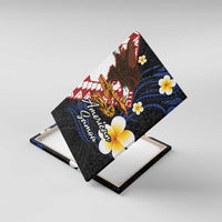 American Samoa Flag Day Canvas Wall Art Polynesian Tatau Art and Plumeria LT03 With Frame Black - Polynesian Pride