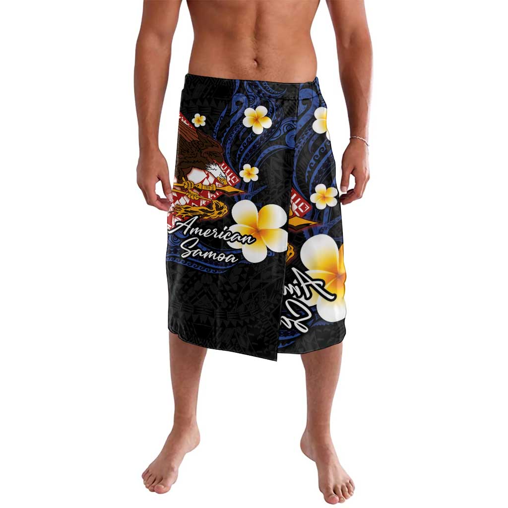 American Samoa Flag Day Lavalava Polynesian Tatau Art and Plumeria LT03 Black - Polynesian Pride