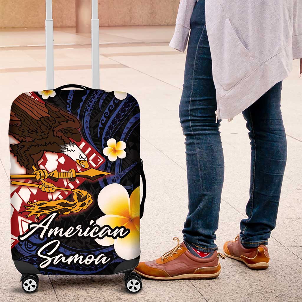 American Samoa Flag Day Luggage Cover Polynesian Tatau Art and Plumeria