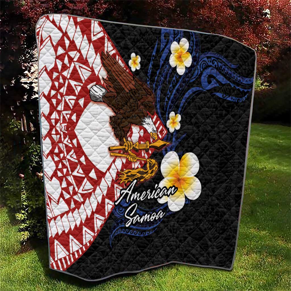 American Samoa Flag Day Quilt Polynesian Tatau Art and Plumeria LT03 - Polynesian Pride
