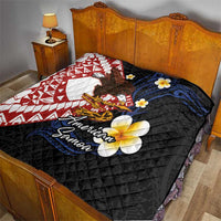 American Samoa Flag Day Quilt Polynesian Tatau Art and Plumeria LT03 - Polynesian Pride