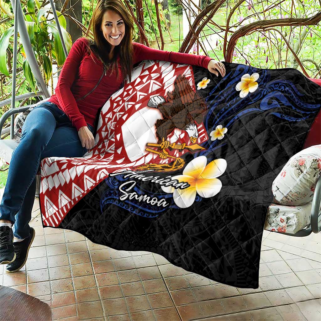 American Samoa Flag Day Quilt Polynesian Tatau Art and Plumeria LT03 - Polynesian Pride