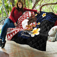 American Samoa Flag Day Quilt Polynesian Tatau Art and Plumeria LT03 - Polynesian Pride