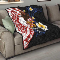 American Samoa Flag Day Quilt Polynesian Tatau Art and Plumeria LT03 - Polynesian Pride