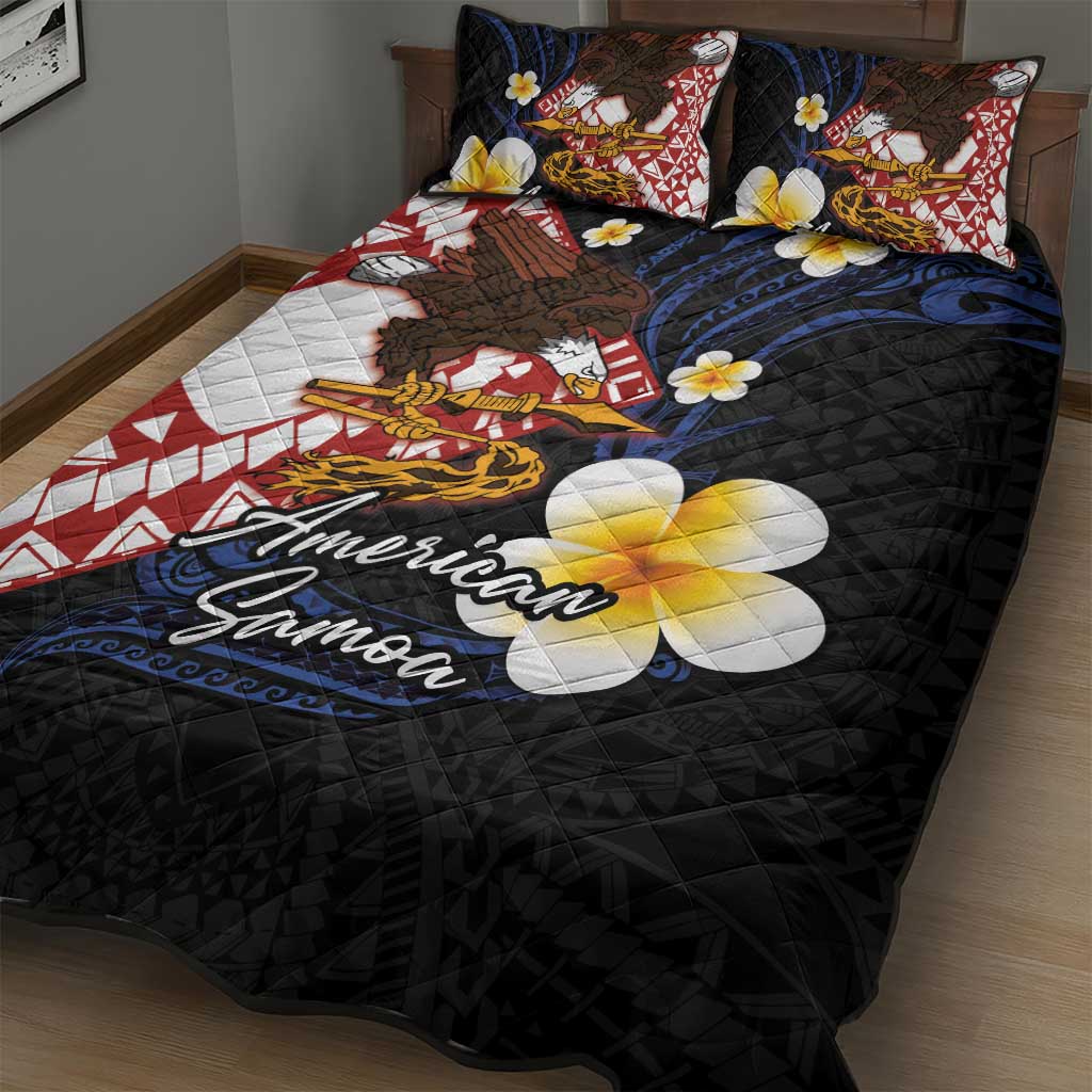American Samoa Flag Day Quilt Bed Set Polynesian Tatau Art and Plumeria LT03 - Polynesian Pride