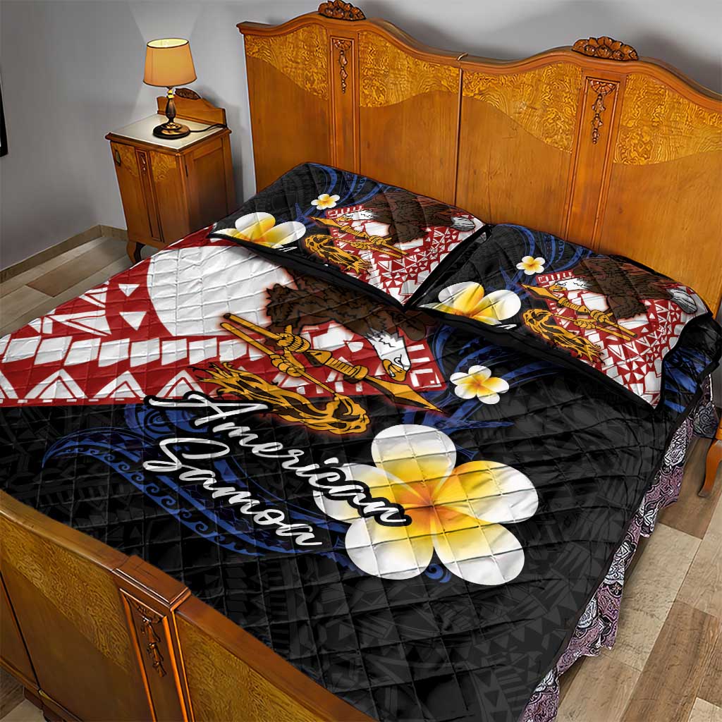 American Samoa Flag Day Quilt Bed Set Polynesian Tatau Art and Plumeria LT03 - Polynesian Pride