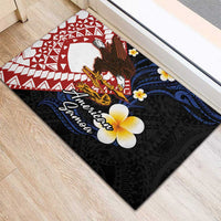 American Samoa Flag Day Rubber Doormat Polynesian Tatau Art and Plumeria LT03 - Polynesian Pride