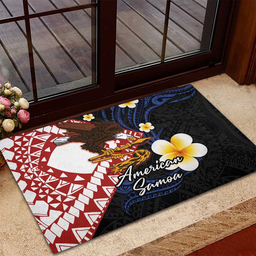 American Samoa Flag Day Rubber Doormat Polynesian Tatau Art and Plumeria LT03 - Polynesian Pride