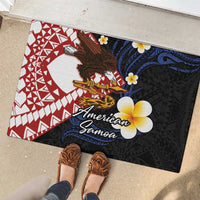 American Samoa Flag Day Rubber Doormat Polynesian Tatau Art and Plumeria LT03 - Polynesian Pride