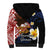 American Samoa Flag Day Sherpa Hoodie Polynesian Tatau Art and Plumeria