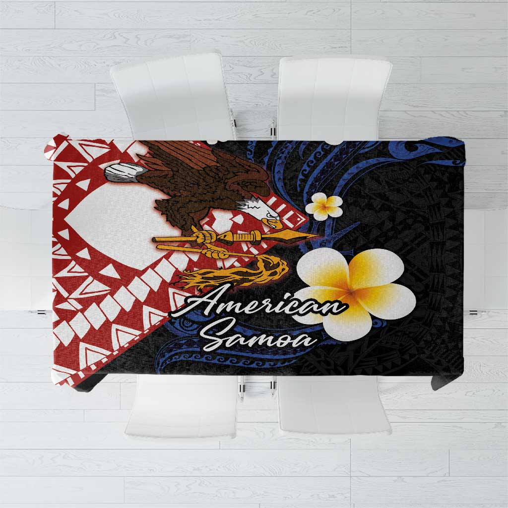 American Samoa Flag Day Tablecloth Polynesian Tatau Art and Plumeria