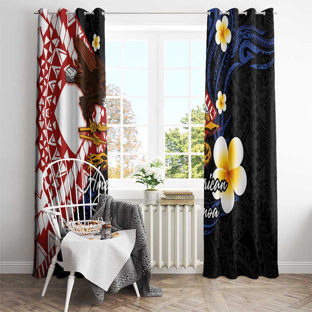 American Samoa Flag Day Window Curtain Polynesian Tatau Art and Plumeria LT03 - Polynesian Pride
