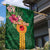 Manuʻa Islands Garden Flag Polynesian Style with Rooster Tattoo and Tropical Plants