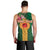 Manuʻa Islands Men Tank Top Polynesian Style with Rooster Tattoo and Tropical Plants