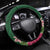 Manuʻa Islands Steering Wheel Cover Polynesian Style with Rooster Tattoo and Tropical Plants