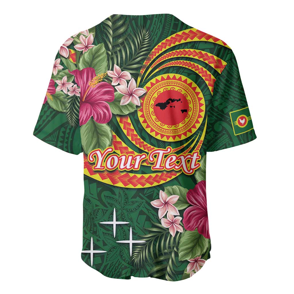 Personalised Manuʻa Islands Baseball Jersey Polynesian Art Tattoo Style and Tropical Plants LT03 - Polynesian Pride