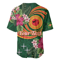Personalised Manuʻa Islands Baseball Jersey Polynesian Art Tattoo Style and Tropical Plants LT03 - Polynesian Pride