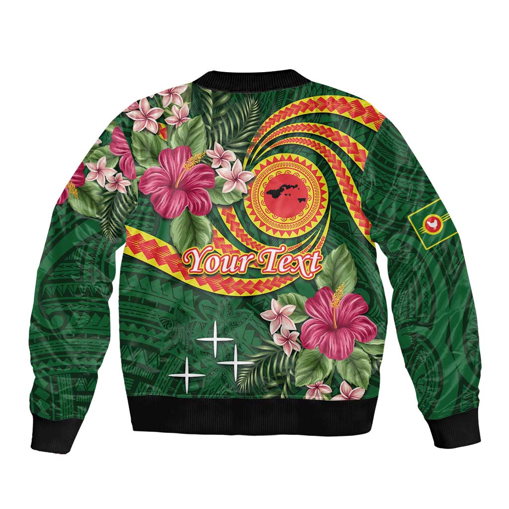 Personalised Manuʻa Islands Bomber Jacket Polynesian Art Tattoo Style and Tropical Plants LT03 - Polynesian Pride