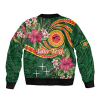 Personalised Manuʻa Islands Bomber Jacket Polynesian Art Tattoo Style and Tropical Plants LT03 - Polynesian Pride