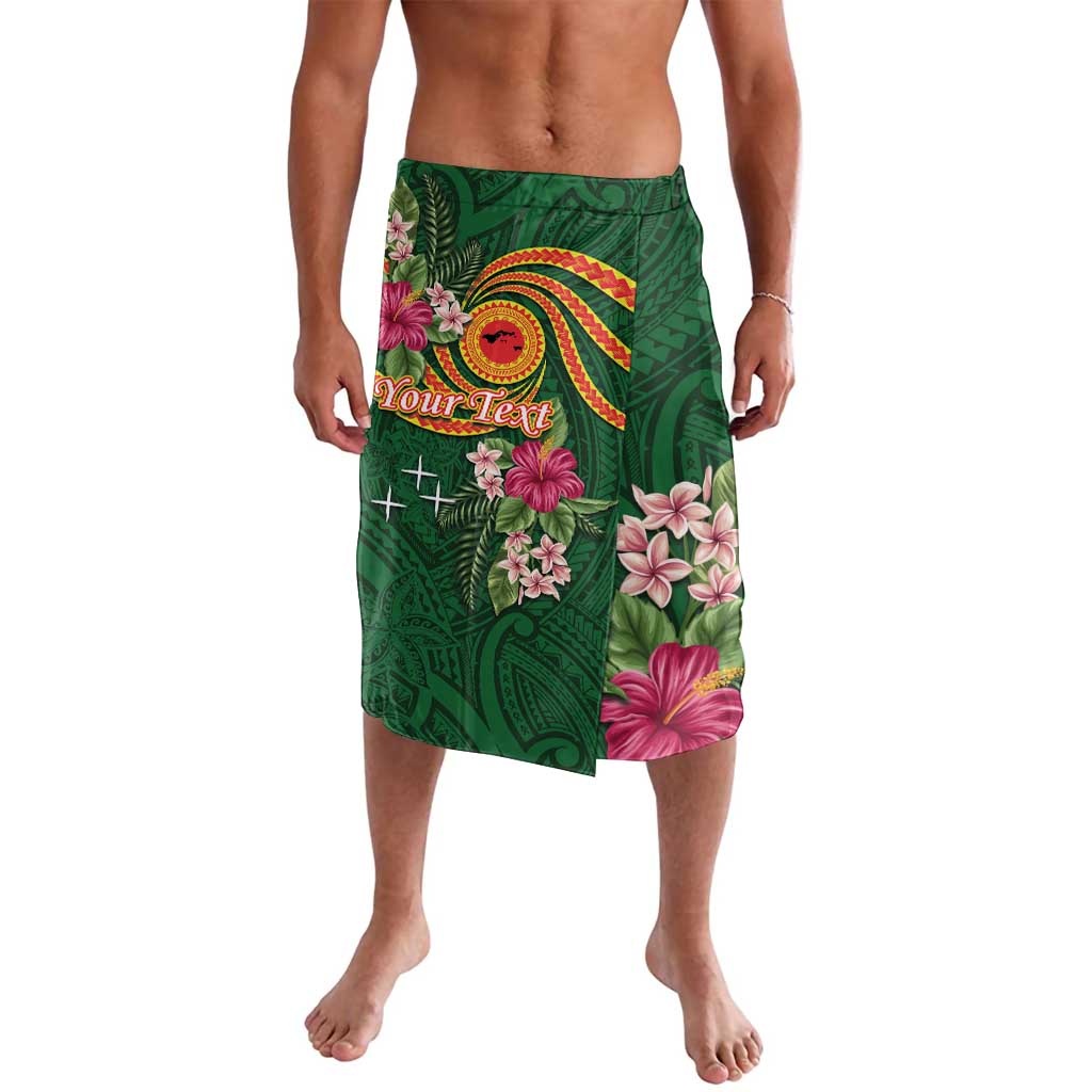 Personalised Manuʻa Islands Lavalava Polynesian Art Tattoo Style and Tropical Plants LT03 Green - Polynesian Pride