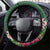 Manuʻa Islands Steering Wheel Cover Polynesian Art Tattoo Style and Tropical Plants