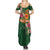 Manuʻa Islands Summer Maxi Dress Polynesian Art Tattoo Style and Tropical Plants