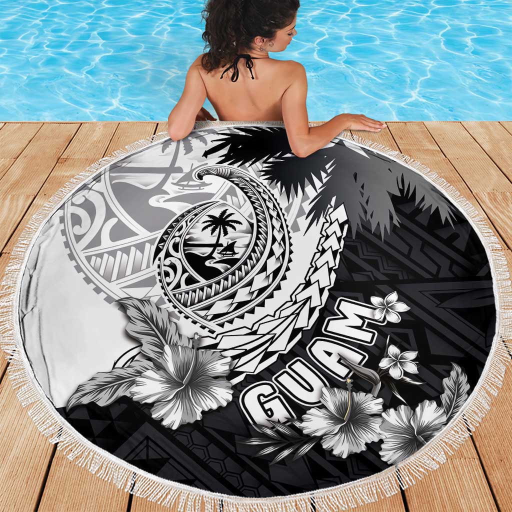 Hafa Adai Guam Beach Blanket Polynesian Palm Tree Tattoo Hibiscus and Plumeria Art LT03 - Polynesian Pride