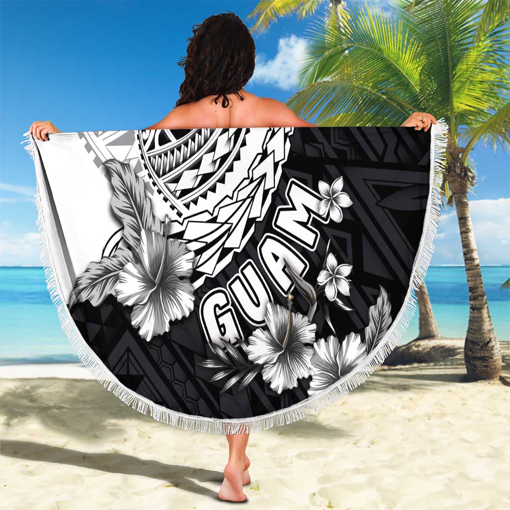 Hafa Adai Guam Beach Blanket Polynesian Palm Tree Tattoo Hibiscus and Plumeria Art LT03 - Polynesian Pride