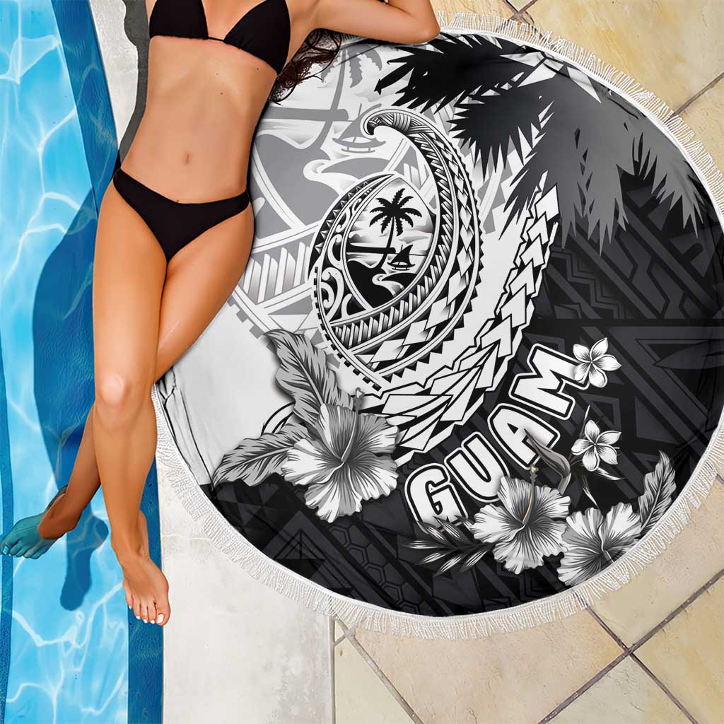 Hafa Adai Guam Beach Blanket Polynesian Palm Tree Tattoo Hibiscus and Plumeria Art LT03 - Polynesian Pride
