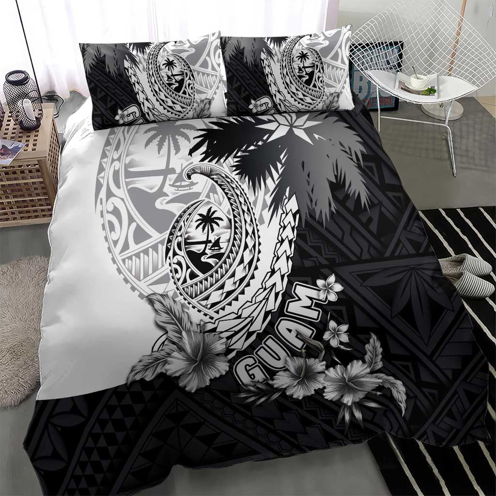 Hafa Adai Guam Bedding Set Polynesian Palm Tree Tattoo Hibiscus and Plumeria Art LT03 - Polynesian Pride