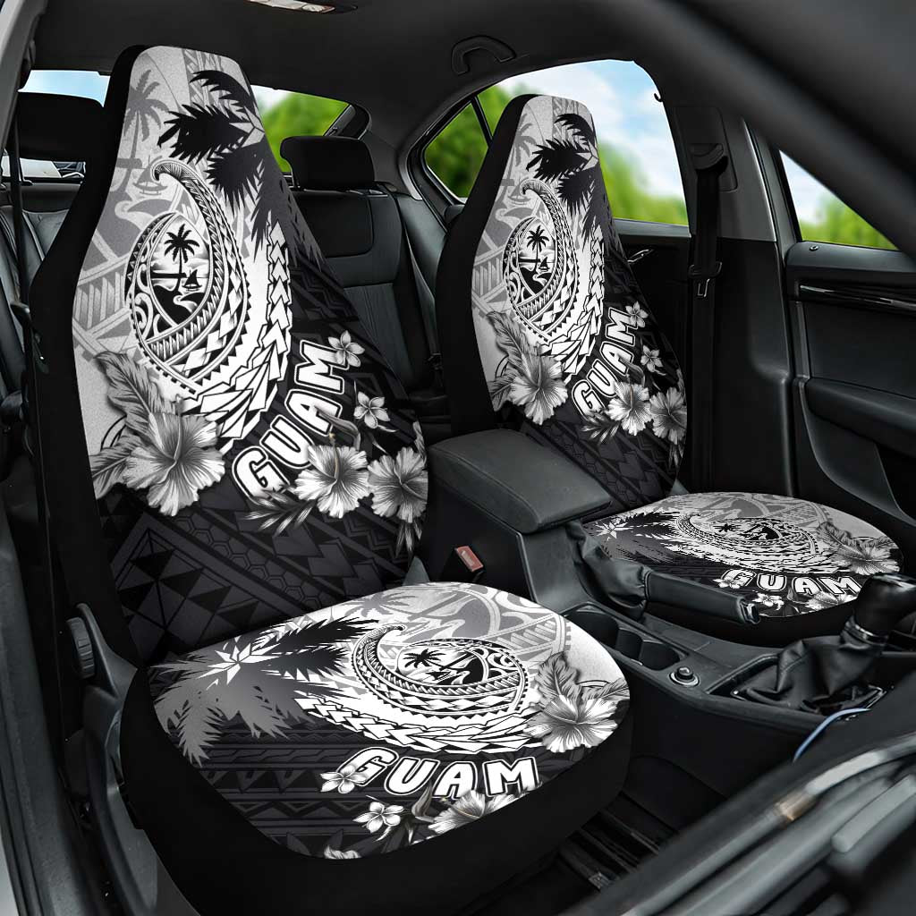 Hafa Adai Guam Car Seat Cover Polynesian Palm Tree Tattoo Hibiscus and Plumeria Art LT03 One Size Black - Polynesian Pride