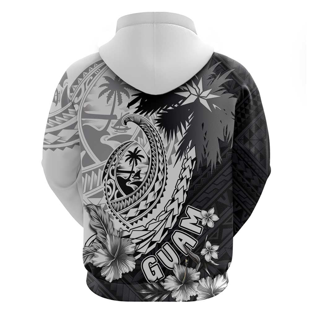 Hafa Adai Guam Hoodie Polynesian Palm Tree Tattoo Hibiscus and Plumeria Art LT03 - Polynesian Pride