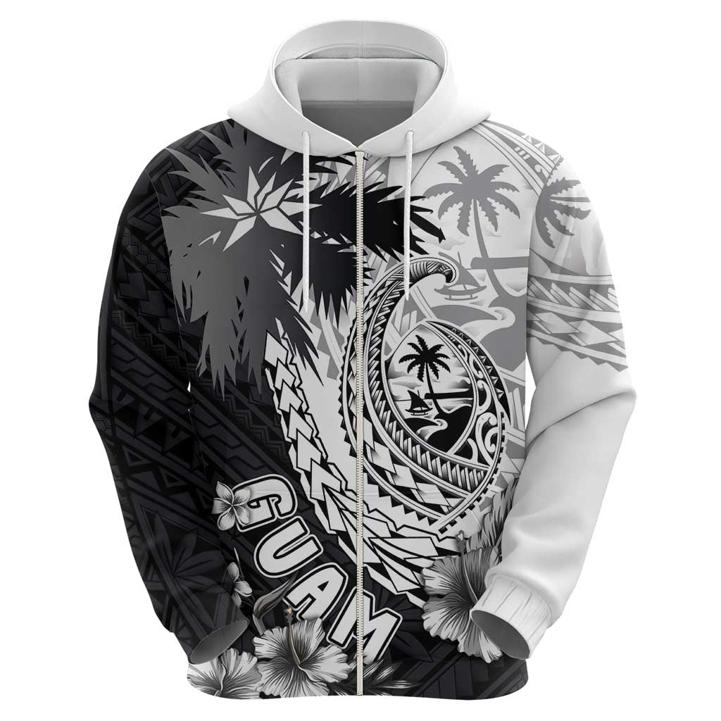 Hafa Adai Guam Hoodie Polynesian Palm Tree Tattoo Hibiscus and Plumeria Art LT03 - Polynesian Pride