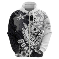 Hafa Adai Guam Hoodie Polynesian Palm Tree Tattoo Hibiscus and Plumeria Art LT03 - Polynesian Pride