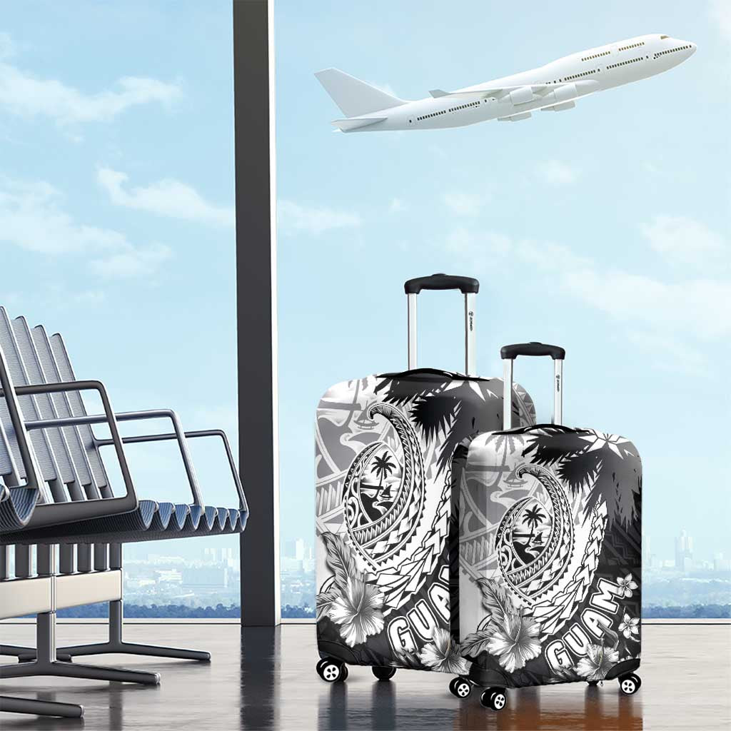 Hafa Adai Guam Luggage Cover Polynesian Palm Tree Tattoo Hibiscus and Plumeria Art LT03 - Polynesian Pride