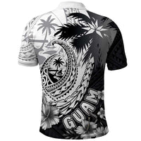 Hafa Adai Guam Polo Shirt Polynesian Palm Tree Tattoo Hibiscus and Plumeria Art LT03 - Polynesian Pride