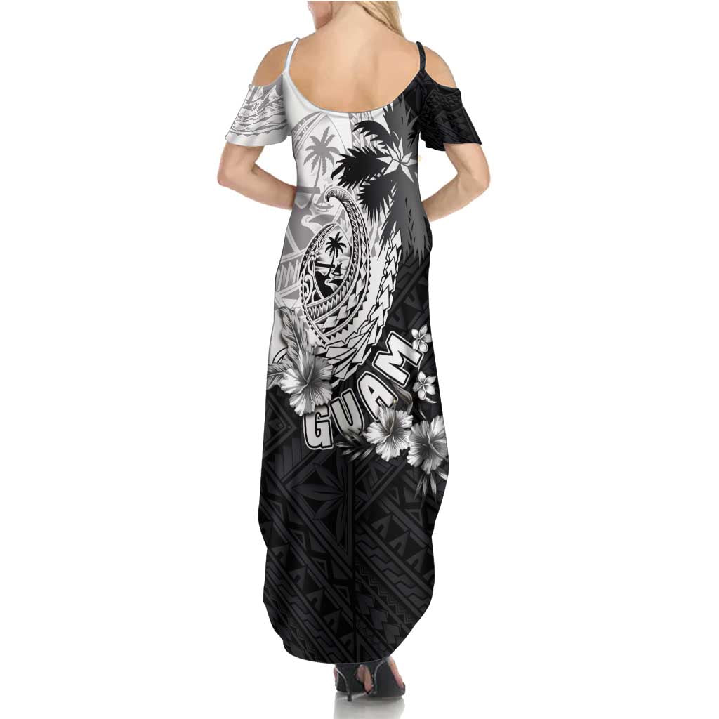 Hafa Adai Guam Summer Maxi Dress Polynesian Palm Tree Tattoo Hibiscus and Plumeria Art LT03 - Polynesian Pride