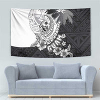Hafa Adai Guam Tapestry Polynesian Palm Tree Tattoo Hibiscus and Plumeria Art LT03 - Polynesian Pride