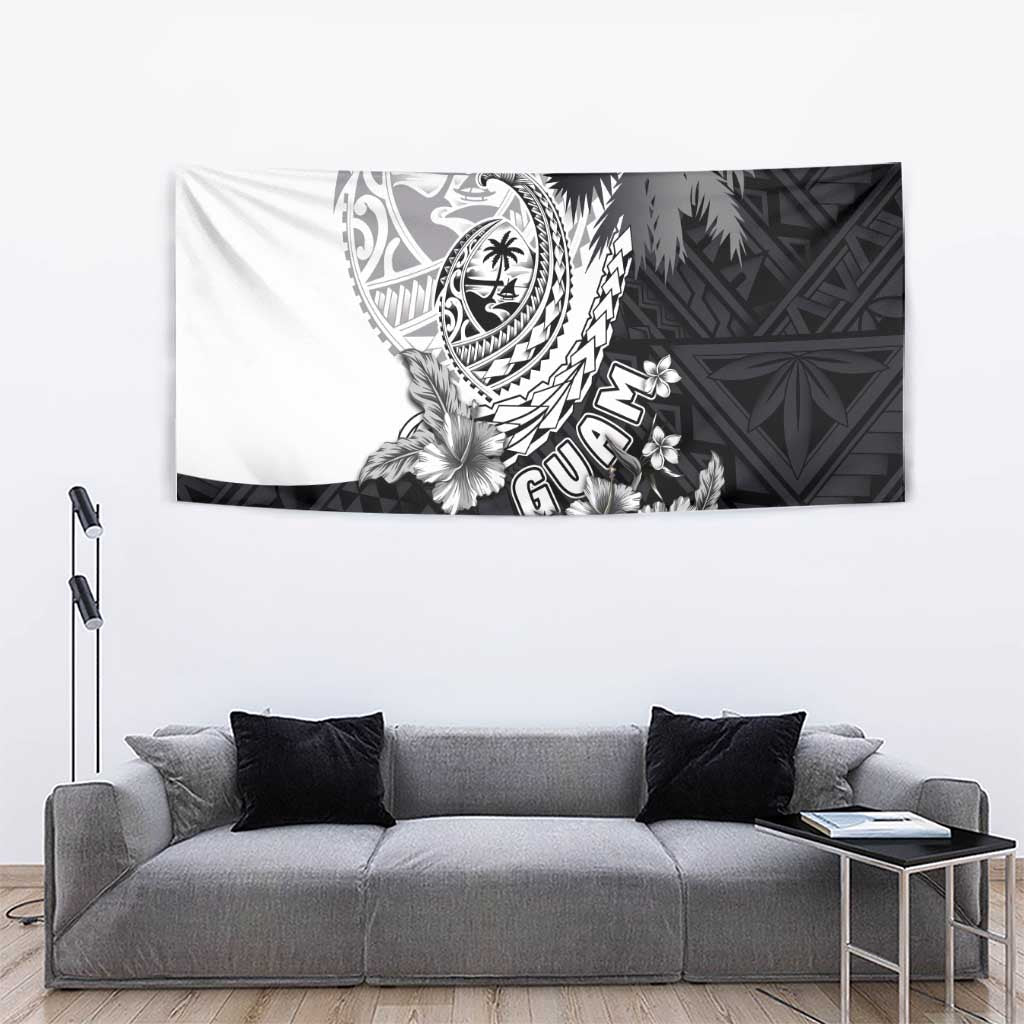 Hafa Adai Guam Tapestry Polynesian Palm Tree Tattoo Hibiscus and Plumeria Art LT03 - Polynesian Pride