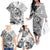 Guam-Land of the Chamorro Family Matching Off The Shoulder Long Sleeve Dress and Hawaiian Shirt Polynesian Tattoo Style Hibiscus and Plumeria Art